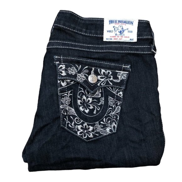 Vintage True Religion Jeans Size 32 BOOT CUT Embroidered - Picture 1 of 9